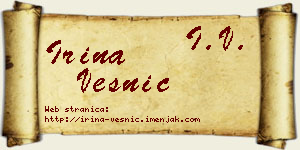 Irina Vesnić vizit kartica